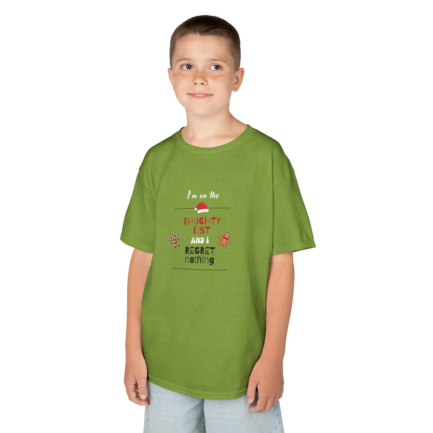 I'm on the naughty list and I regret nothing!  - Youth/Kids Heavy Cotton Tee
