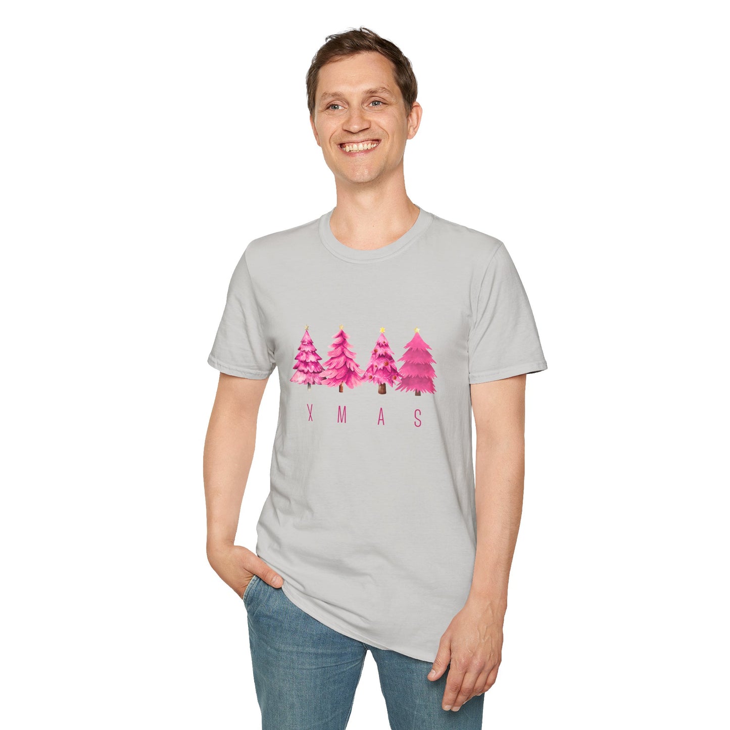 XMAS trees (pink) - Unisex Softstyle T-Shirt