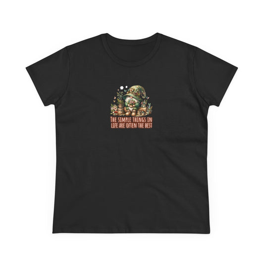 Simple things in life are often the best - Gnomes - Women's Midweight Cotton Tee