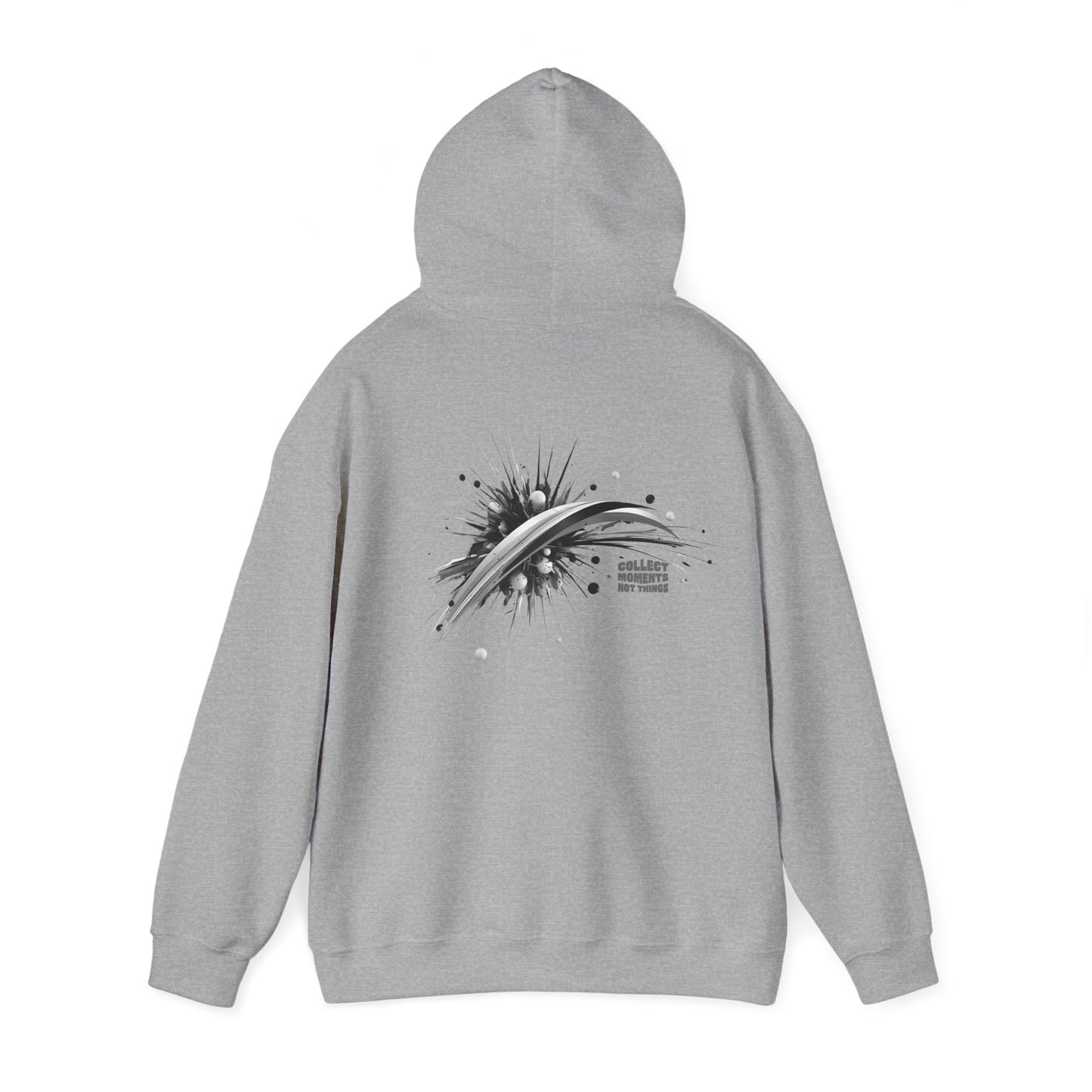 Collect moments not things Splash (printed on back) - Modern Vibes - Unisex Heavy Blend™ Hooded Sweatshirt