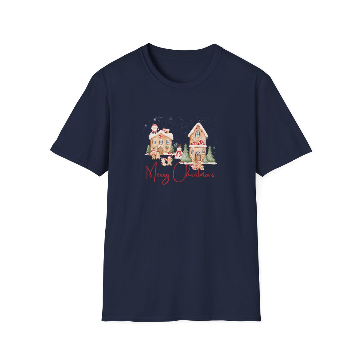 Gingerbread Scene - Unisex Softstyle T-Shirt