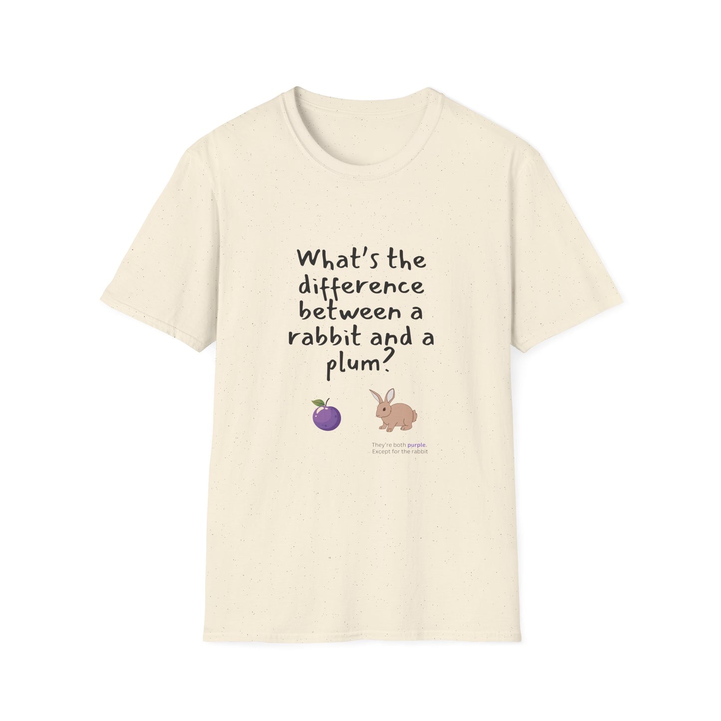 Rabbit and Plum joke - Unisex Softstyle T-Shirt