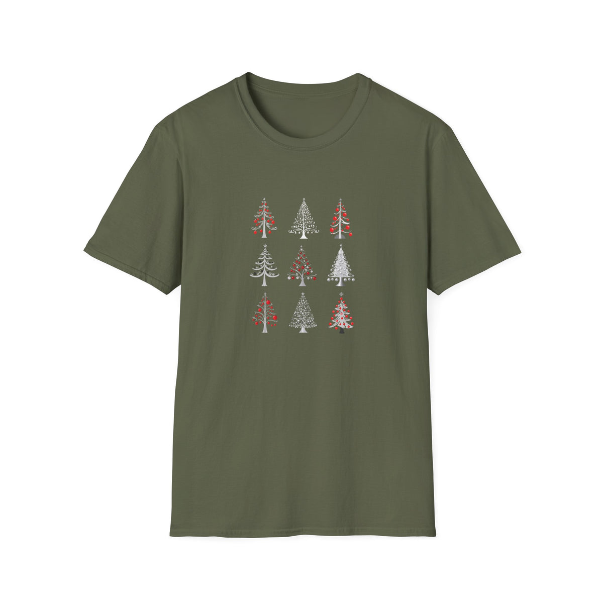 Christmas Trees (silver) - Unisex Softstyle T-Shirt