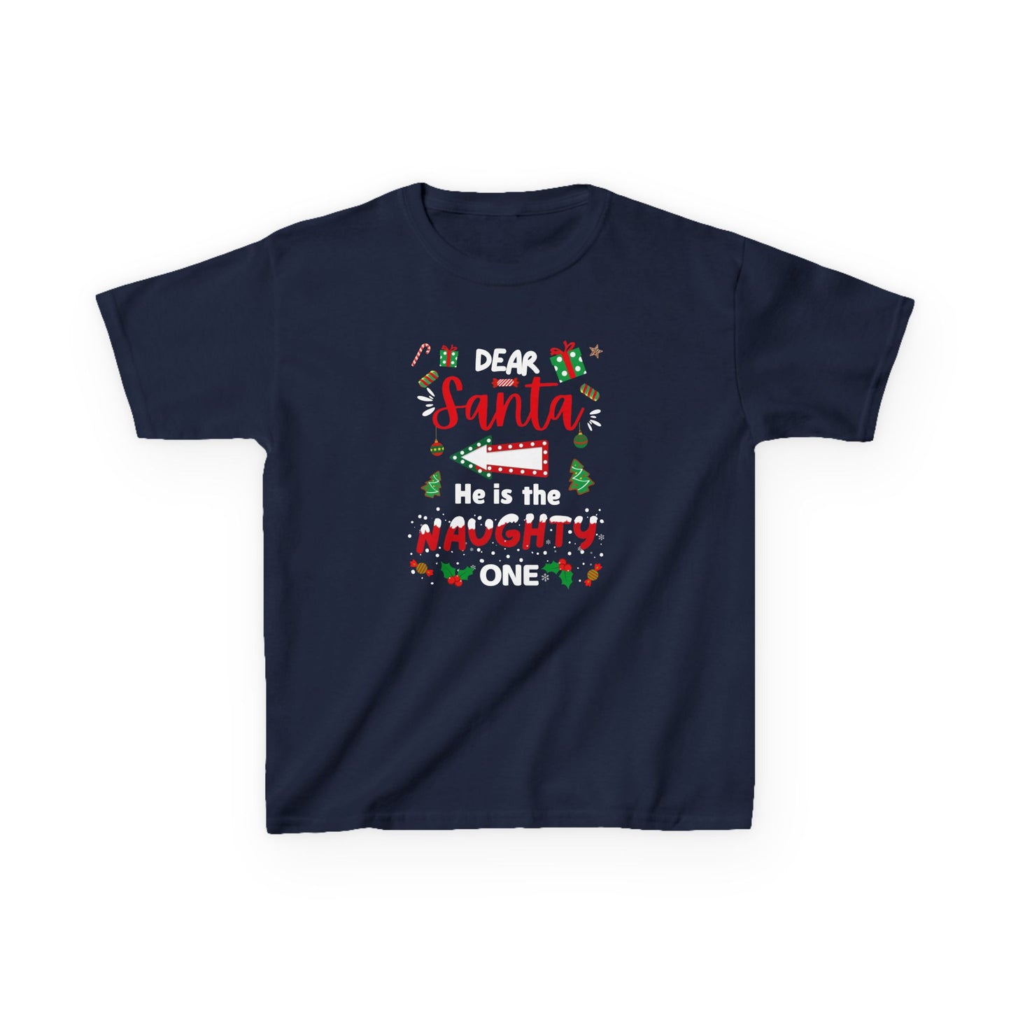 Dear Santa, He is the Naughty One - Youth/Kids Heavy Cotton Tee