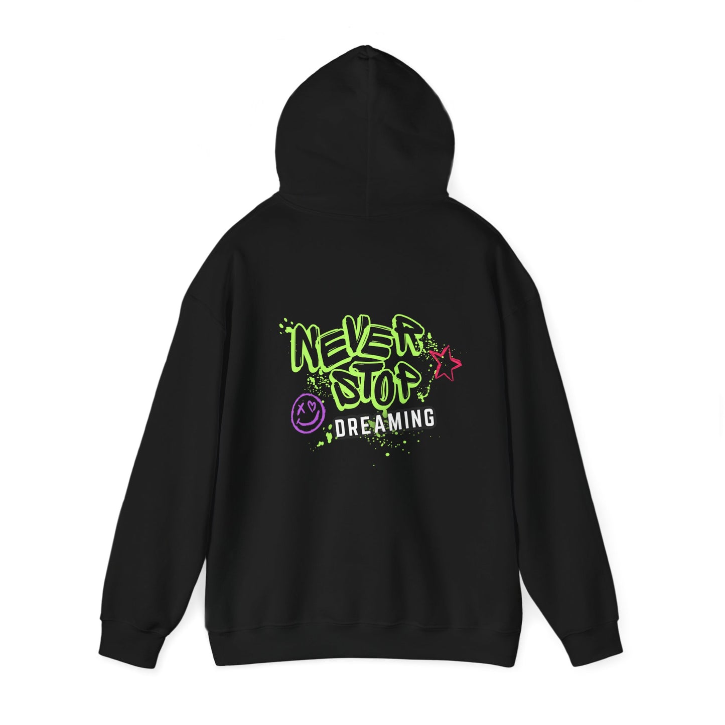 Never Stop Dreaming (printed on back) - Modern vibes - Unisex Heavy Blend™ Hooded Sweatshirt