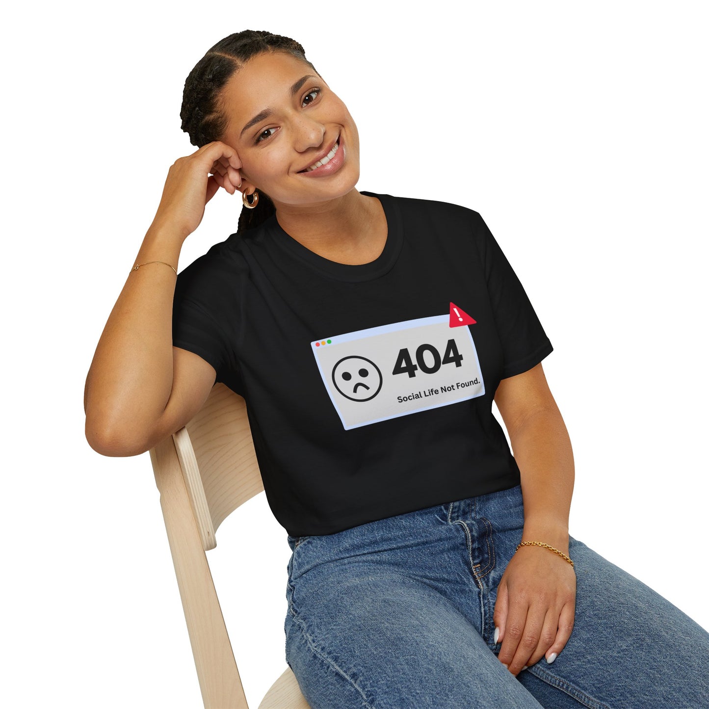 404 Error - Social Life not Found - Tech - Unisex Softstyle T-Shirt