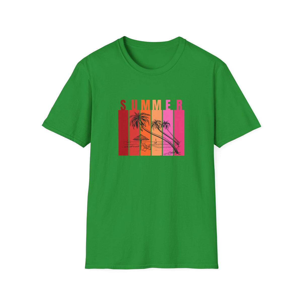 Summer (red bars) - Unisex Softstyle T-Shirt