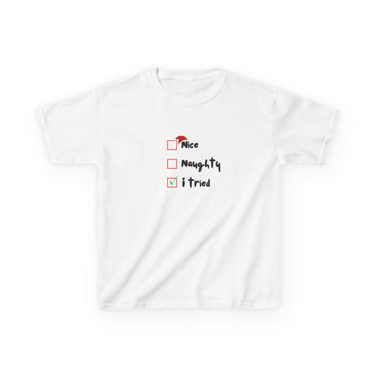 Nice, Naughty, I Tried - Youth/Kids Heavy Cotton Tee