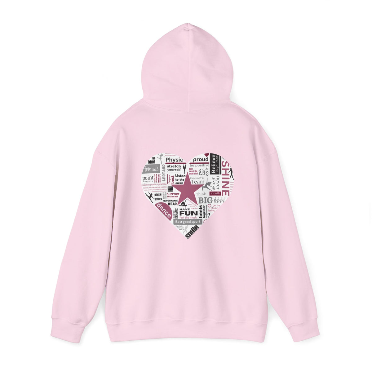 Physie heart (printed on back) - Dance/Gym - Unisex Heavy Blend™ Hooded Sweatshirt