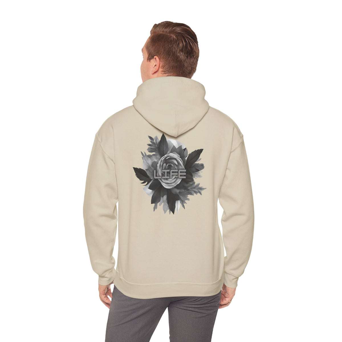 Life (printed on back) - Statement Graphic - Unisex Heavy Blend™ Hooded Sweatshirt