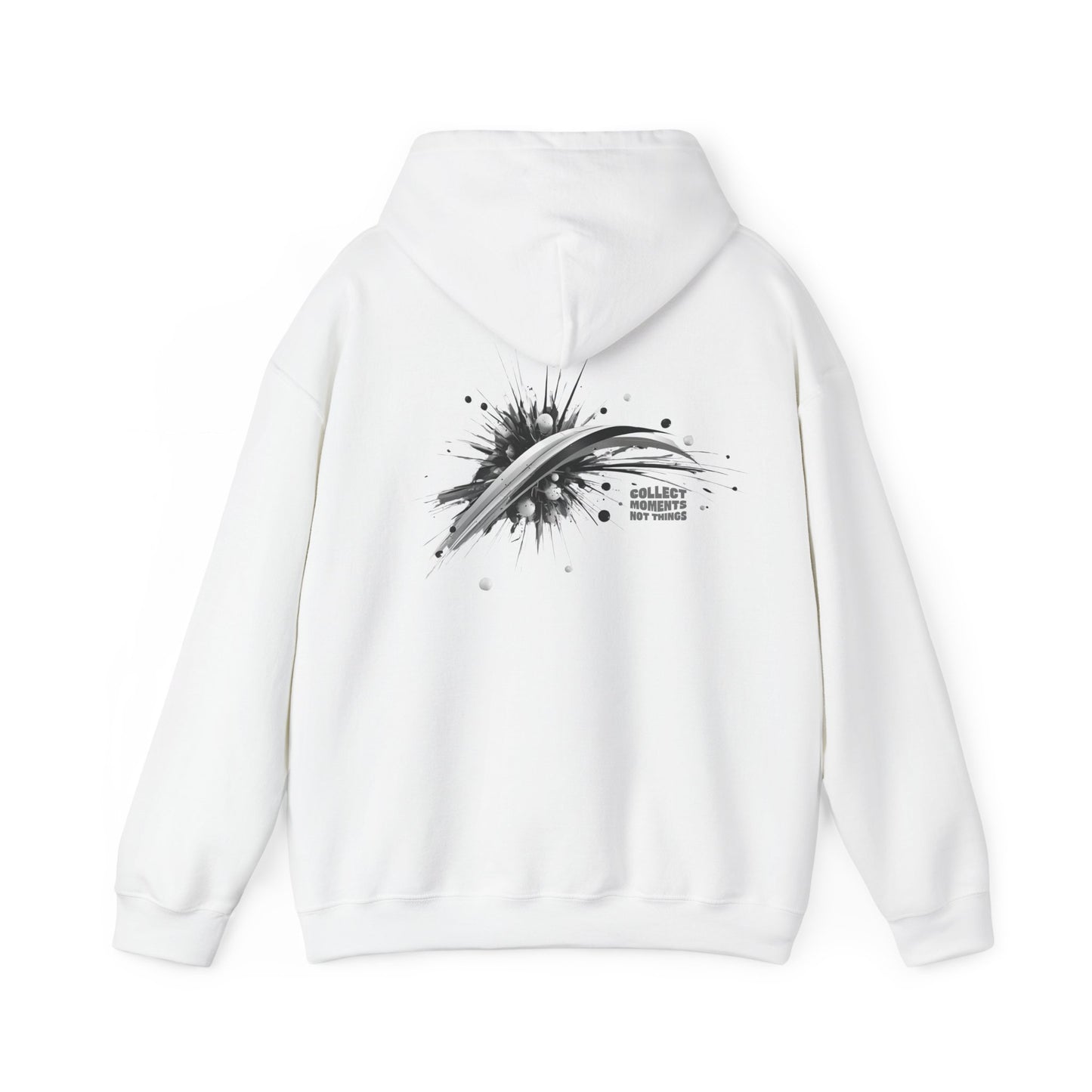 Collect moments not things Splash (printed on back) - Modern Vibes - Unisex Heavy Blend™ Hooded Sweatshirt