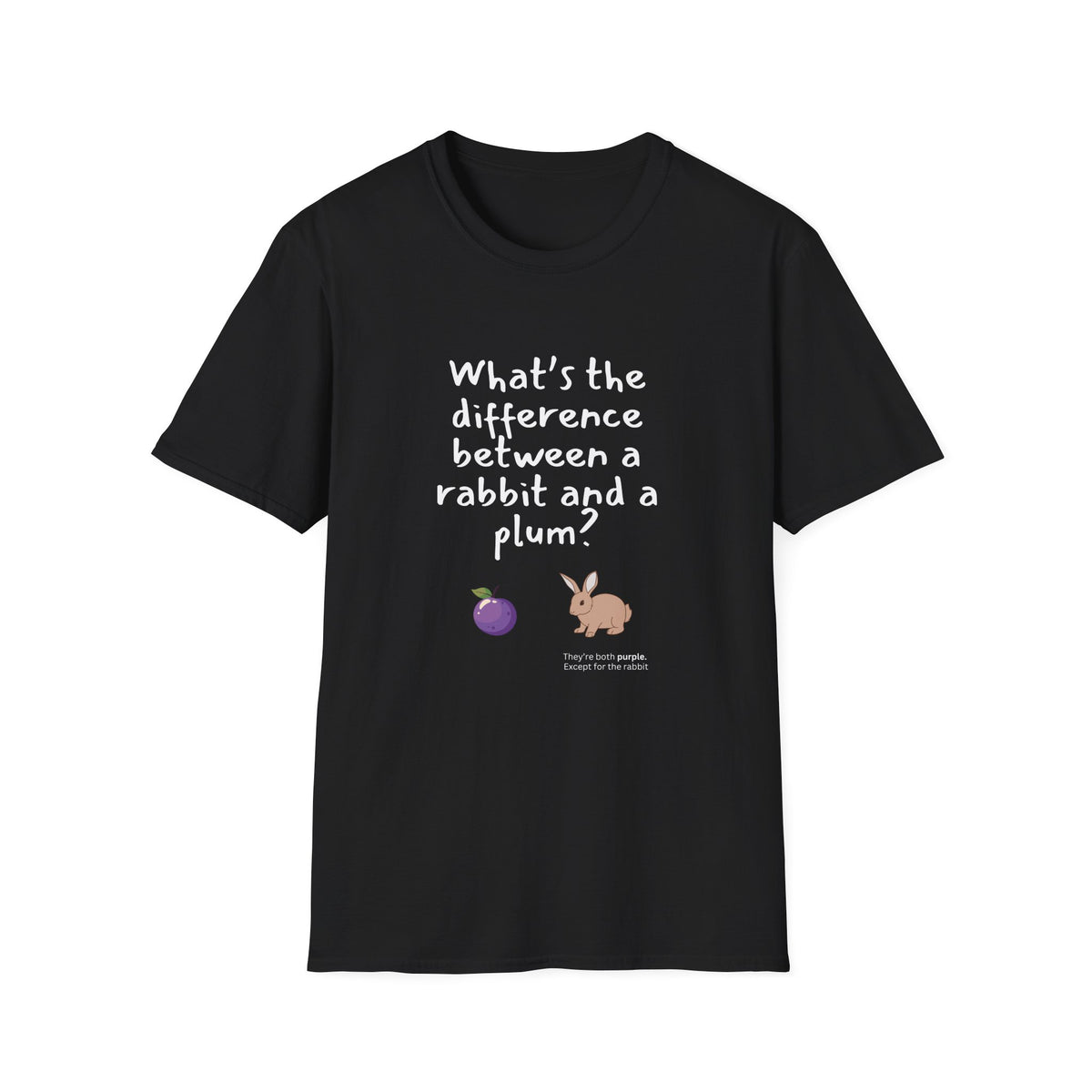 Rabbit and Plum joke - Unisex Softstyle T-Shirt
