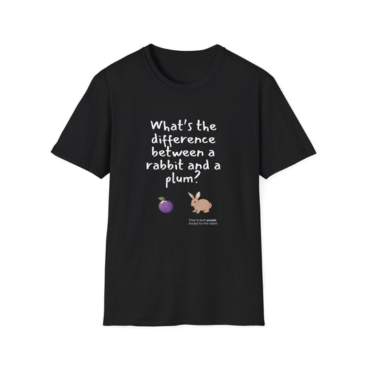 Rabbit and Plum joke - Unisex Softstyle T-Shirt