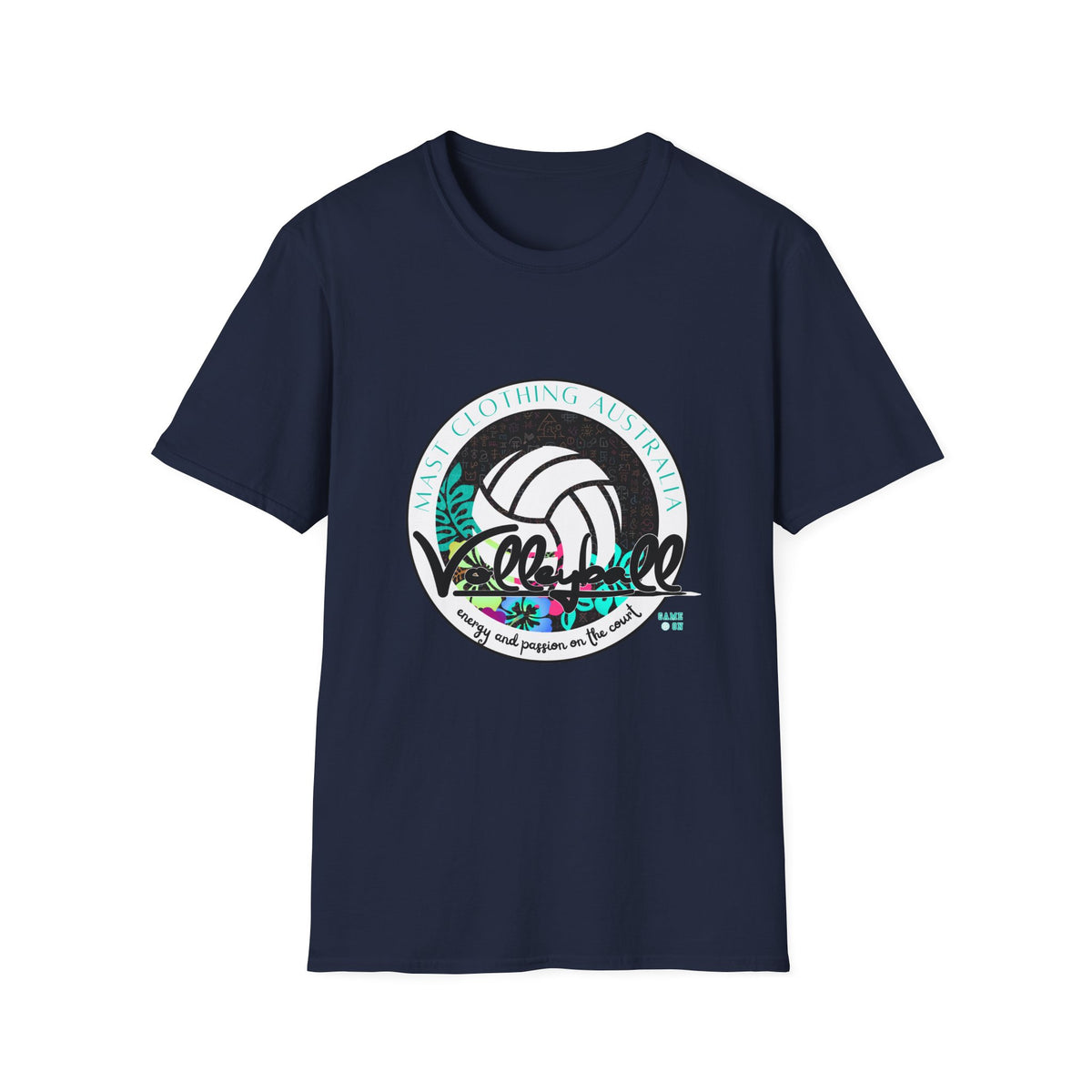 Volleyball graphic (teal) - Unisex Softstyle T-Shirt