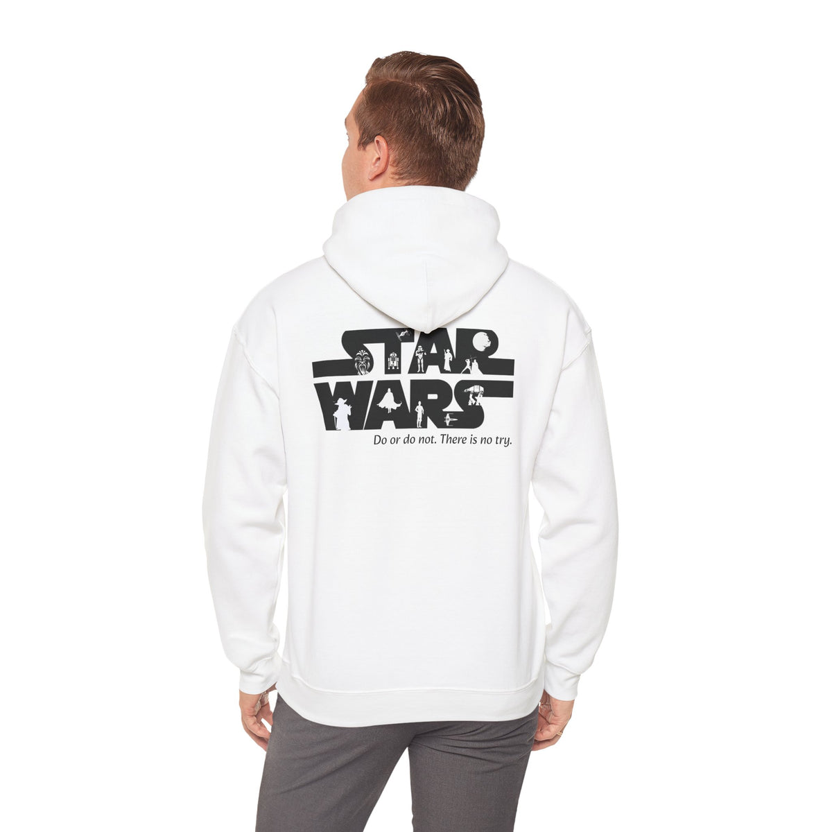 Star Wars Silhouette (printed on back) - Modern Vibes - Unisex Heavy Blend™ Hooded Sweatshirt