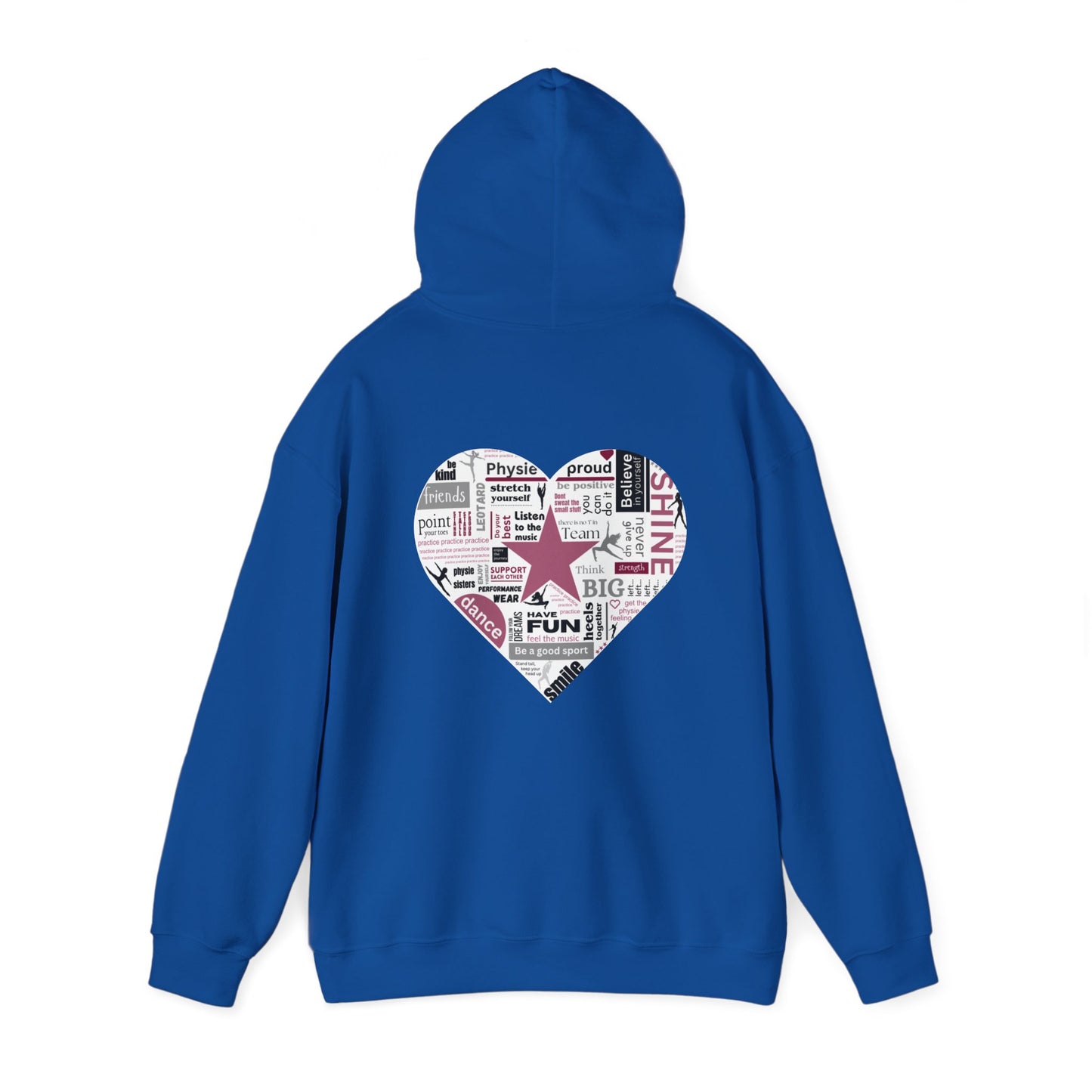 Physie heart (printed on back) - Dance/Gym - Unisex Heavy Blend™ Hooded Sweatshirt