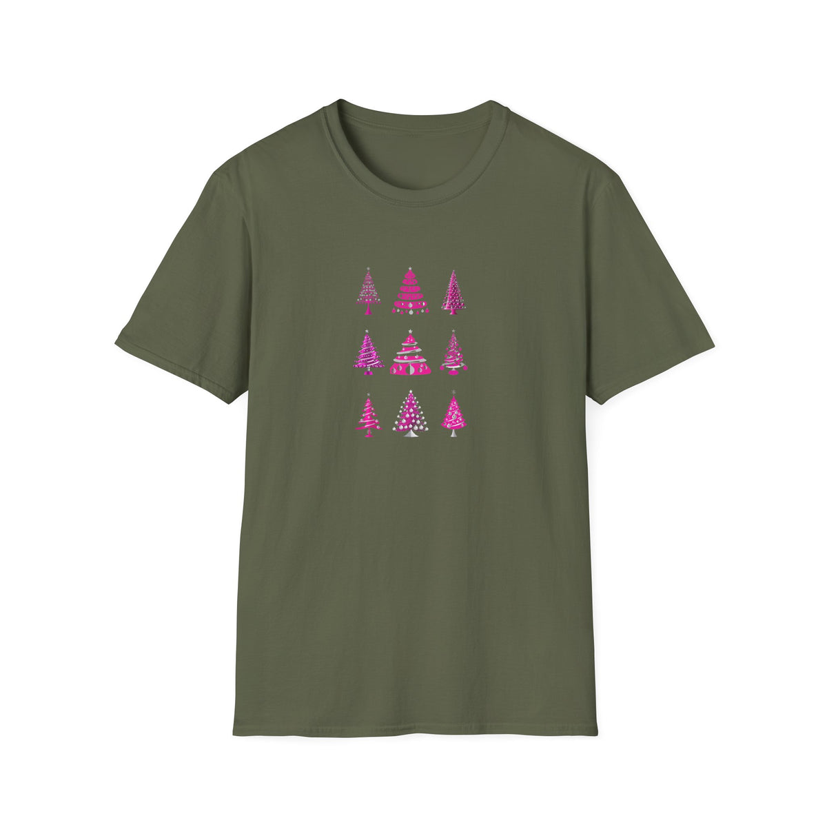 Pink Christmas Trees - Unisex Softstyle T-Shirt