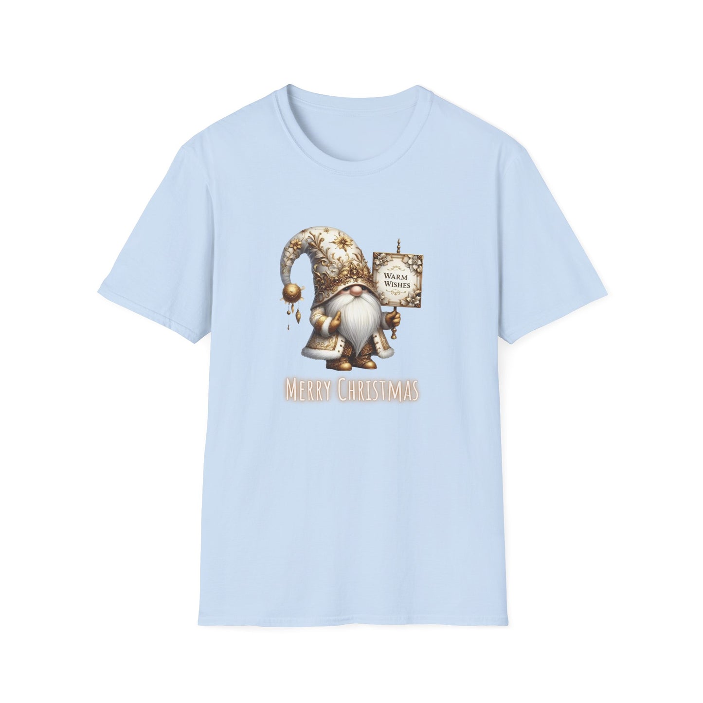 Merry Christmas Gold Gnome - Unisex Softstyle T-Shirt