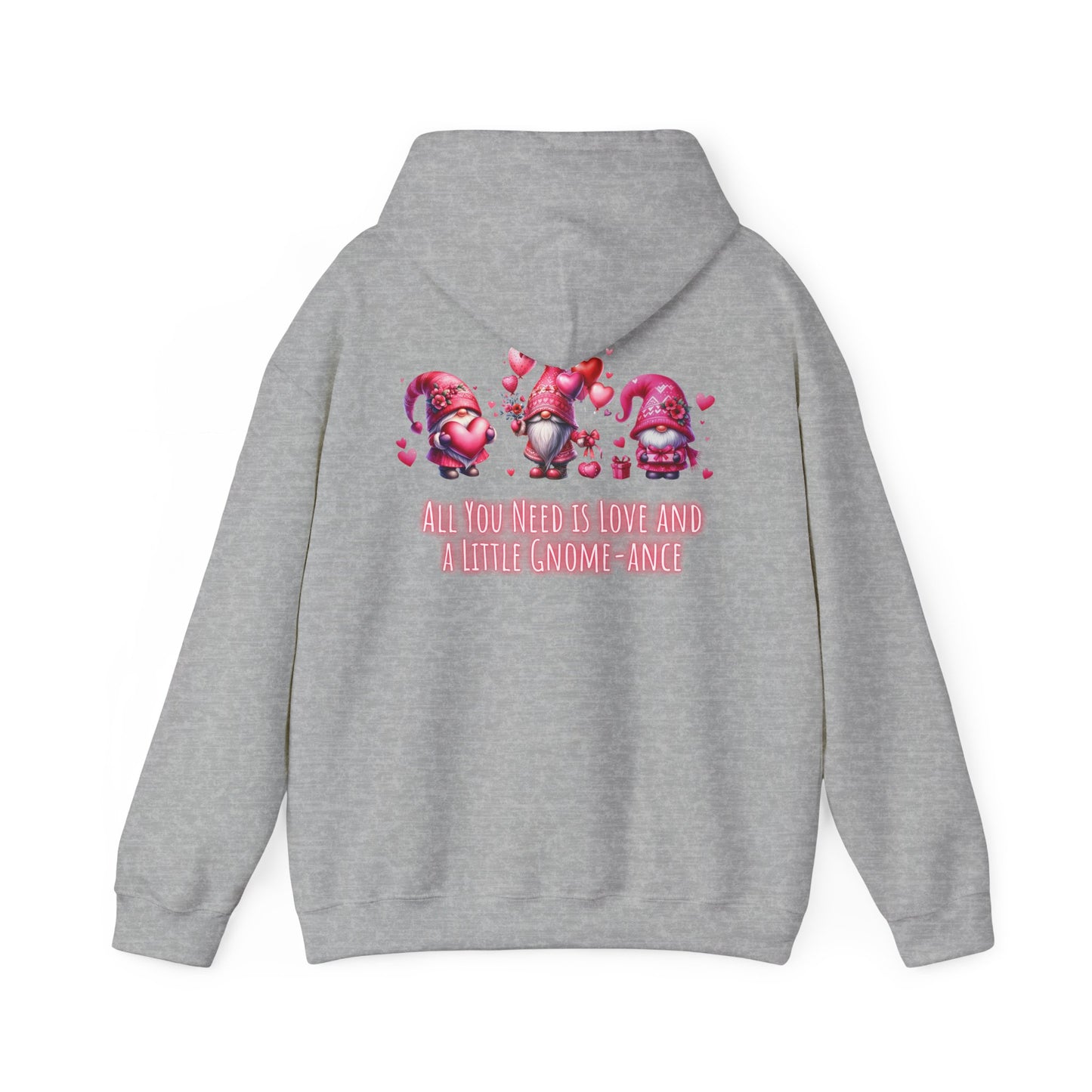 All you need is a little gnome-ance (printed on back) - Gnomes - Unisex Heavy Blend™ Hooded Sweatshirt