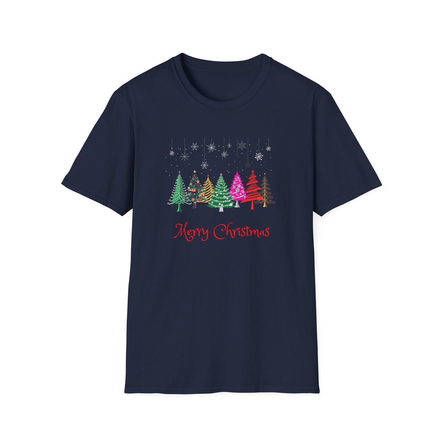Colourful Christmas Trees - Unisex Softstyle T-Shirt