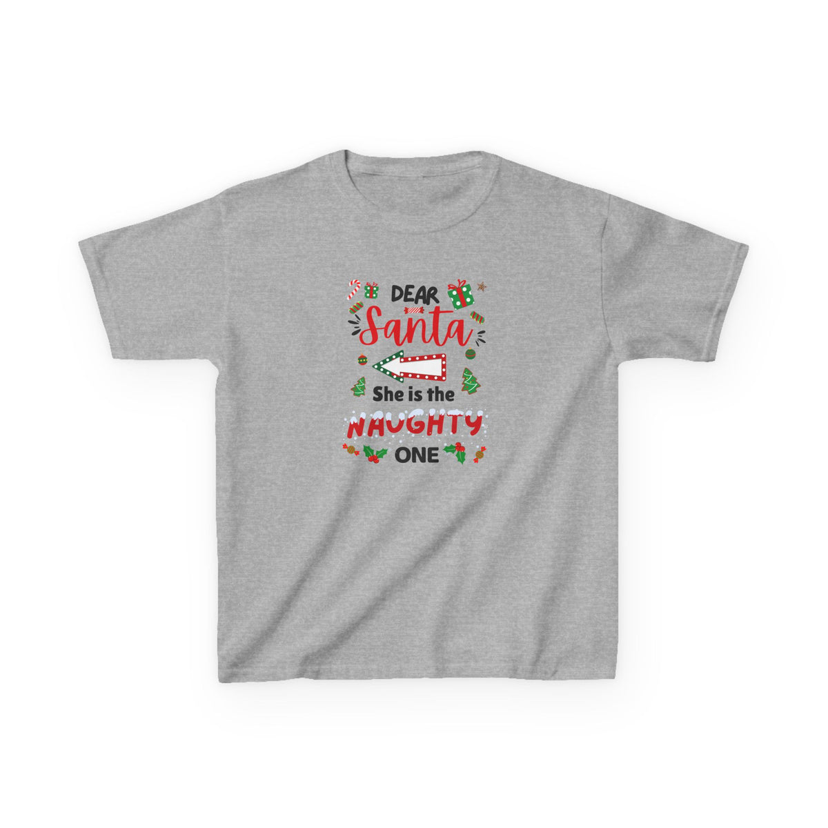 Dear Santa, She is the Naughty One - Youth/Kids Heavy Cotton Tee