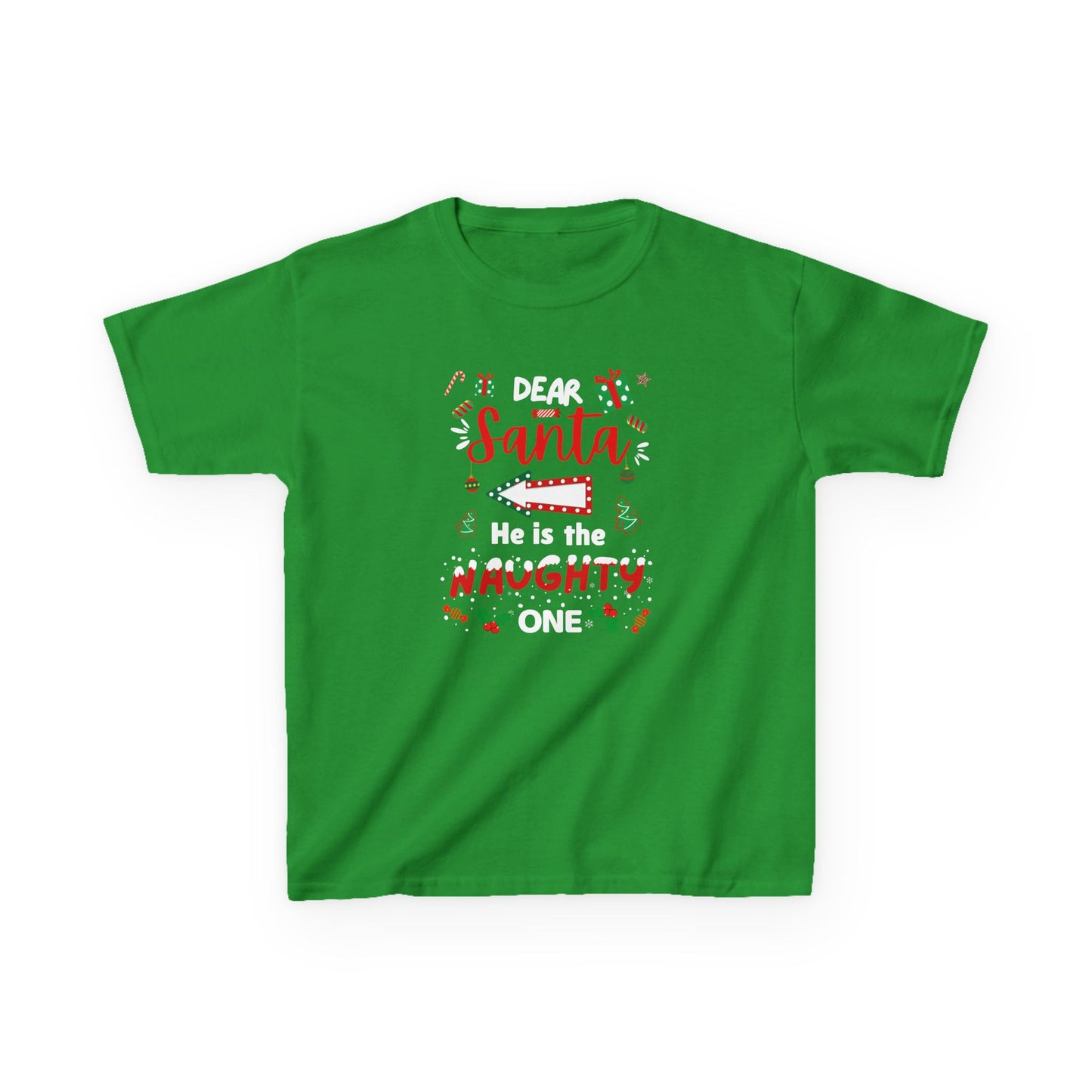 Dear Santa, He is the Naughty One - Youth/Kids Heavy Cotton Tee