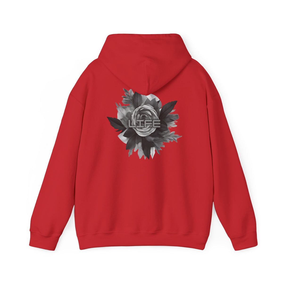 Life (printed on back) - Statement Graphic - Unisex Heavy Blend™ Hooded Sweatshirt