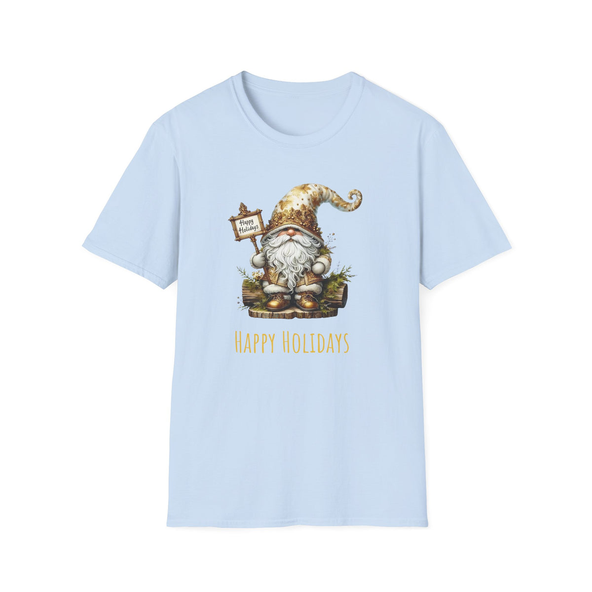 Happy Holidays (gnome) - Christmas- Unisex Softstyle T-Shirt