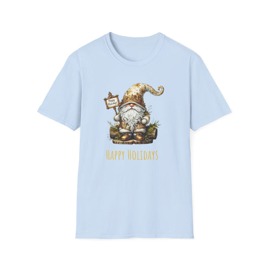 Happy Holidays (gnome) - Christmas- Unisex Softstyle T-Shirt