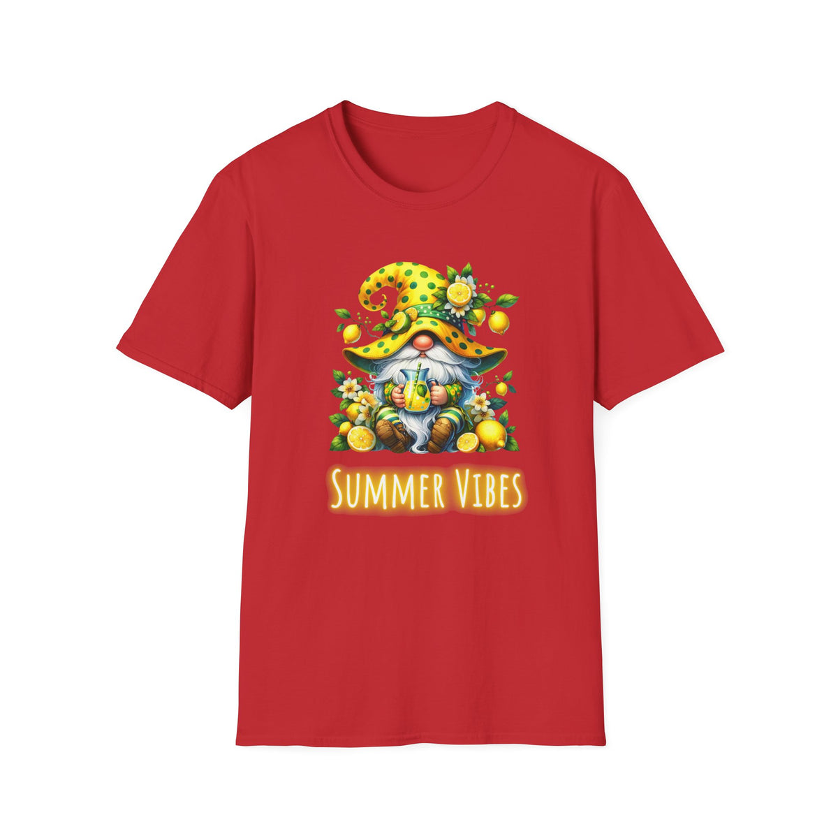 Summer Vibes Lemonade Gnome - Unisex Softstyle T-Shirt