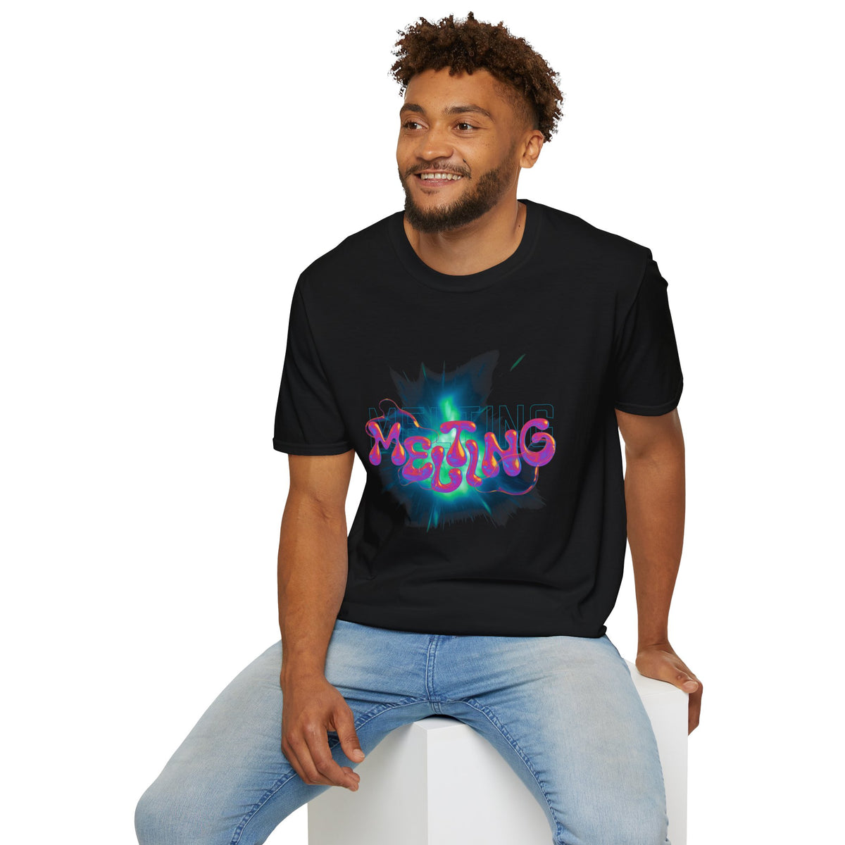 Melting Graphic (pink) - Unisex Softstyle T-Shirt