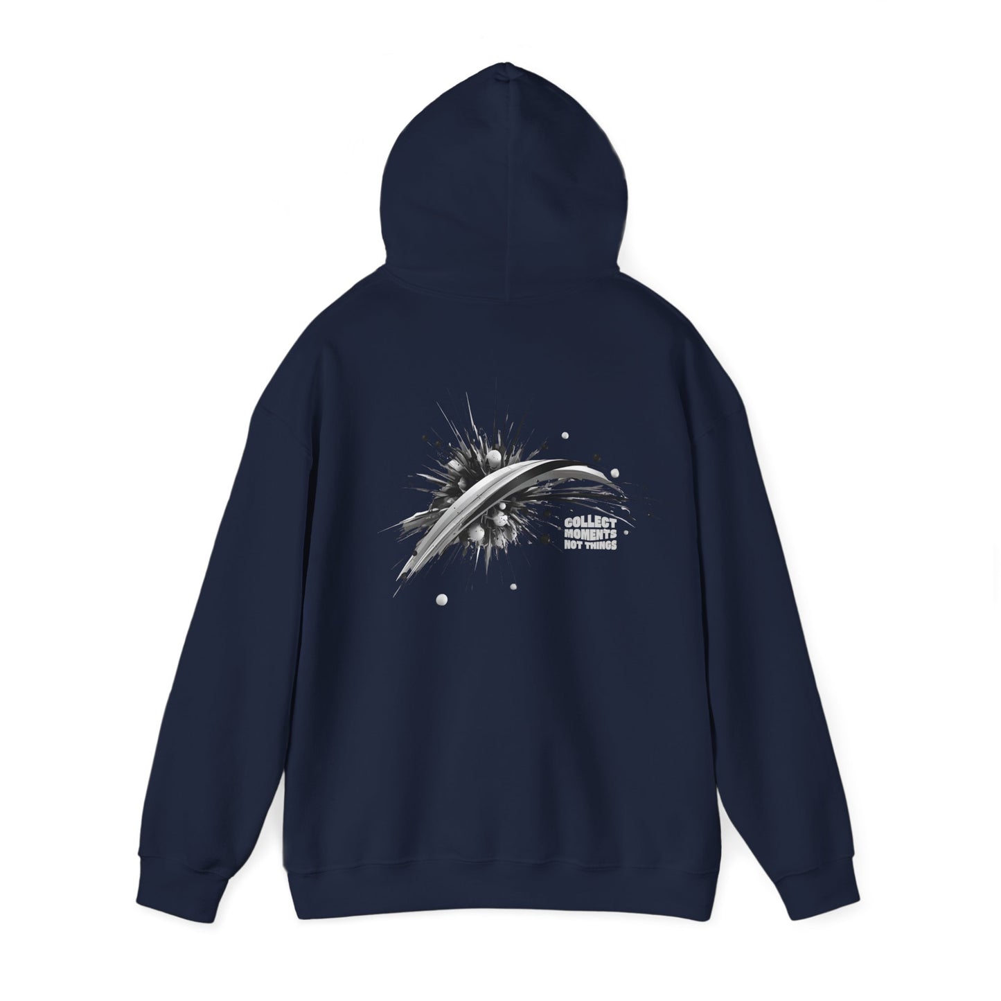 Collect moments not things Splash (printed on back) - Modern Vibes - Unisex Heavy Blend™ Hooded Sweatshirt
