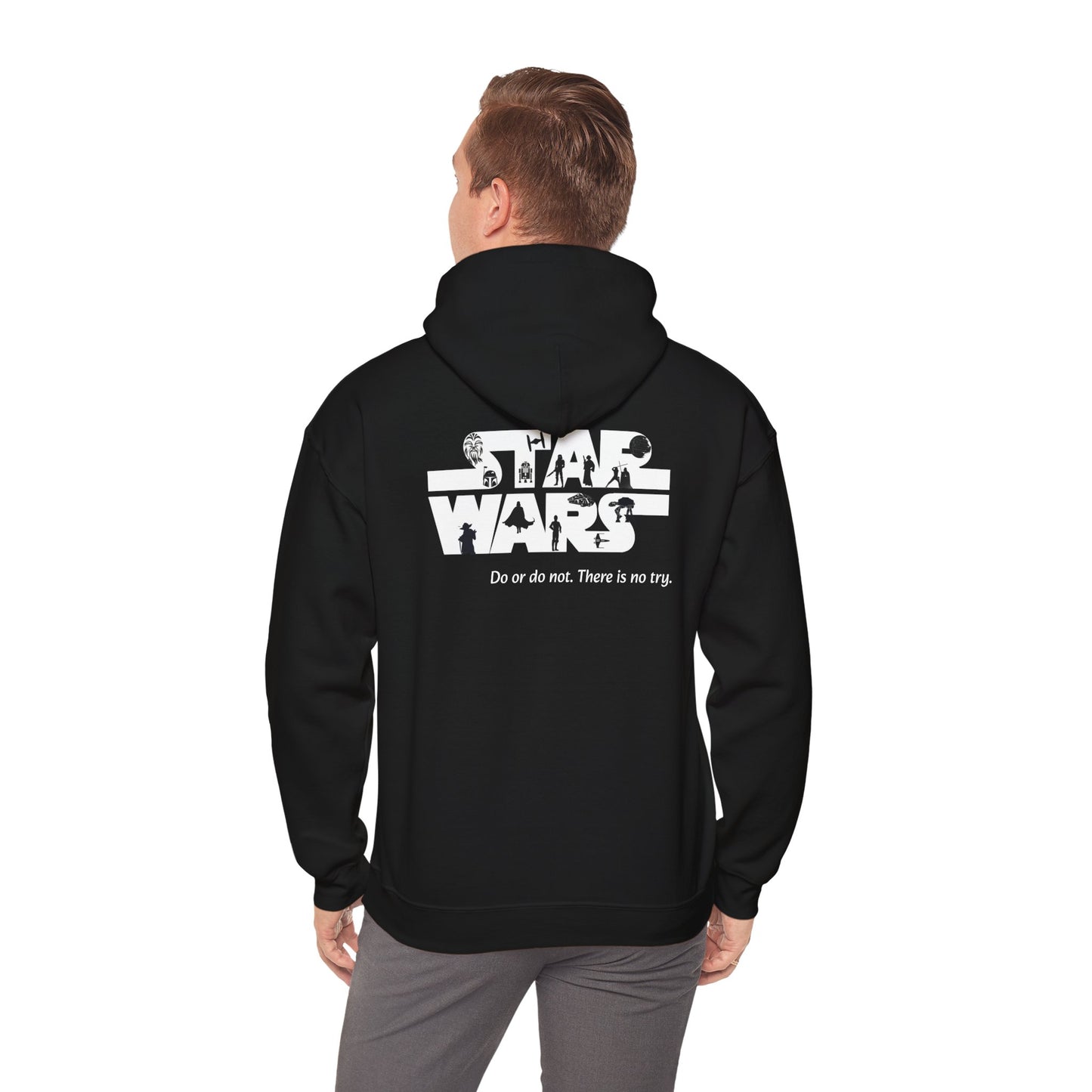 Star Wars Silhouette (printed on back) - Modern Vibes - Unisex Heavy Blend™ Hooded Sweatshirt