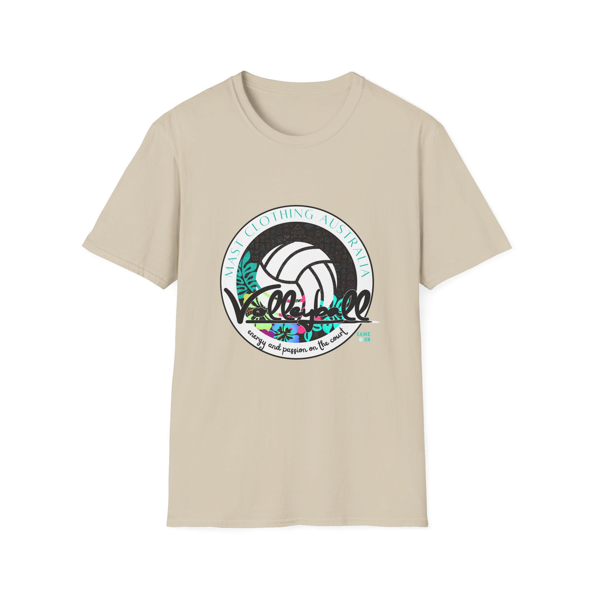 Volleyball graphic (teal) - Unisex Softstyle T-Shirt