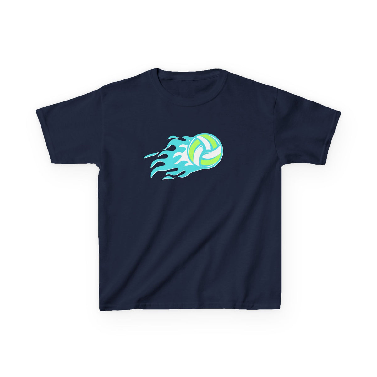 Volleyball Flame (teal) - Kids Heavy Cotton™ Tee