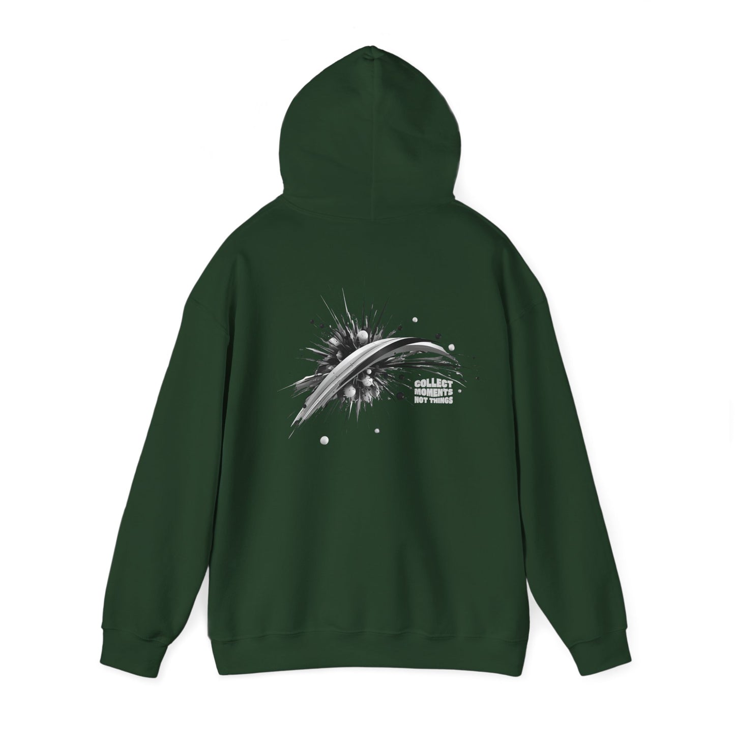 Collect moments not things Splash (printed on back) - Modern Vibes - Unisex Heavy Blend™ Hooded Sweatshirt