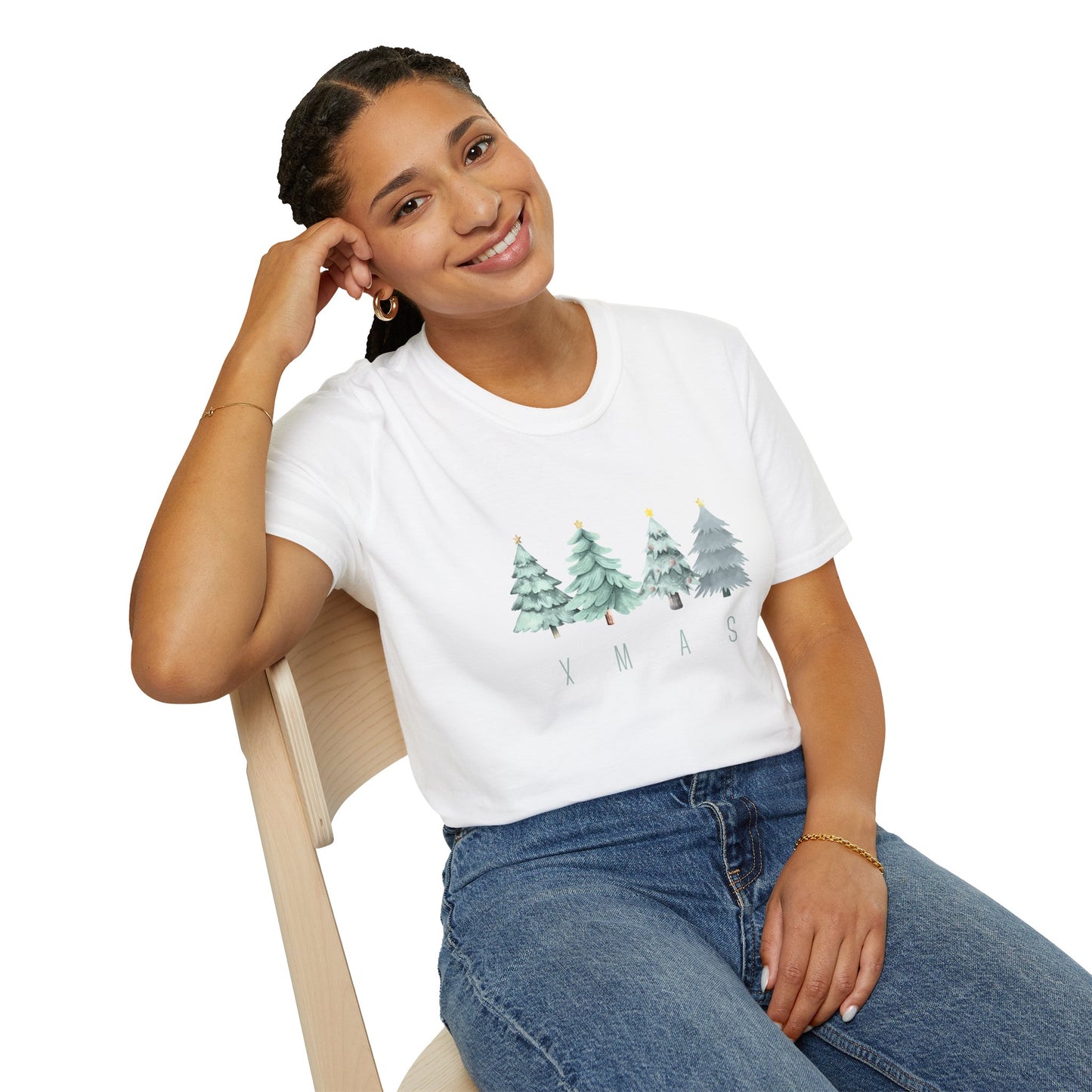 XMAS trees (green) - Unisex Softstyle T-Shirt