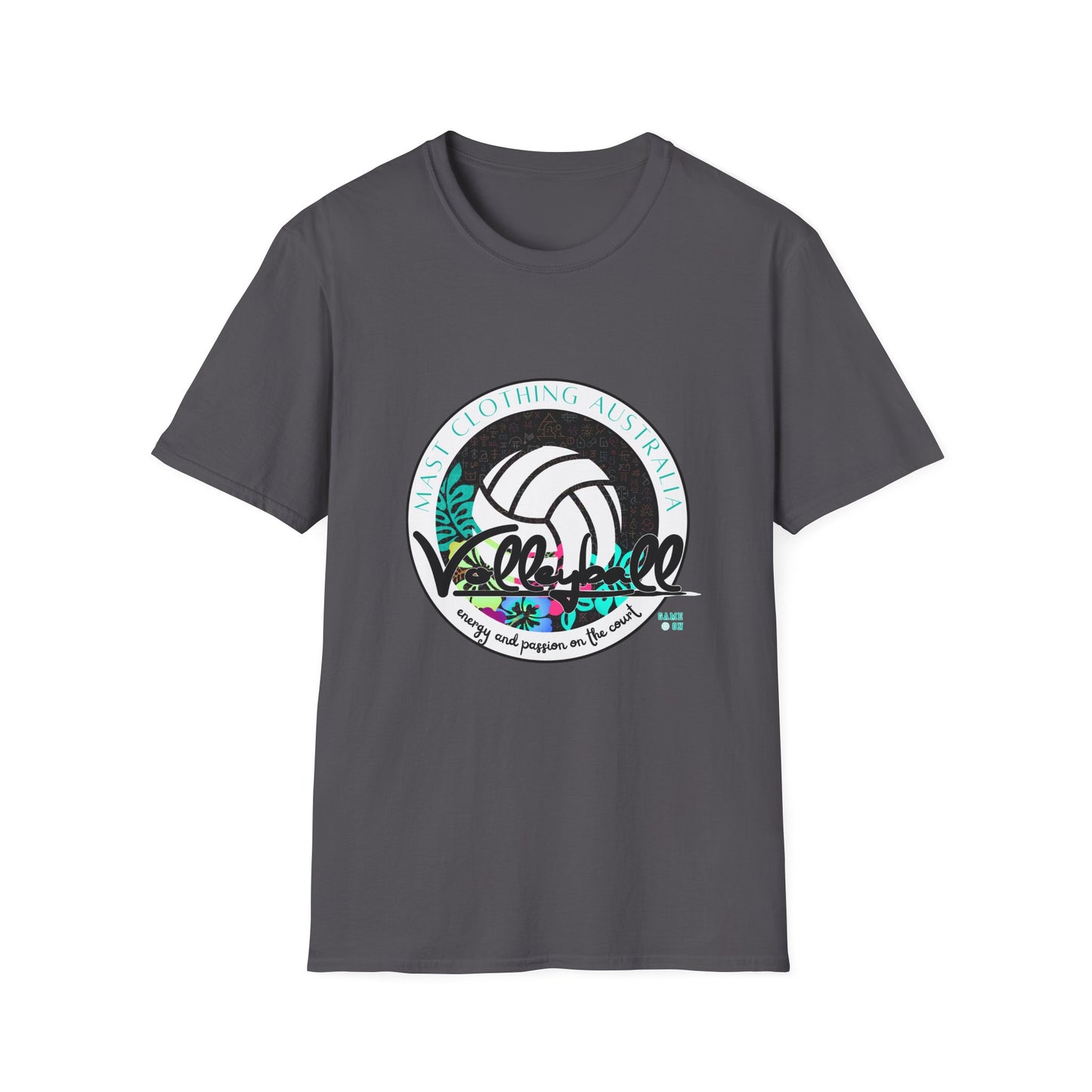Volleyball graphic (teal) - Unisex Softstyle T-Shirt