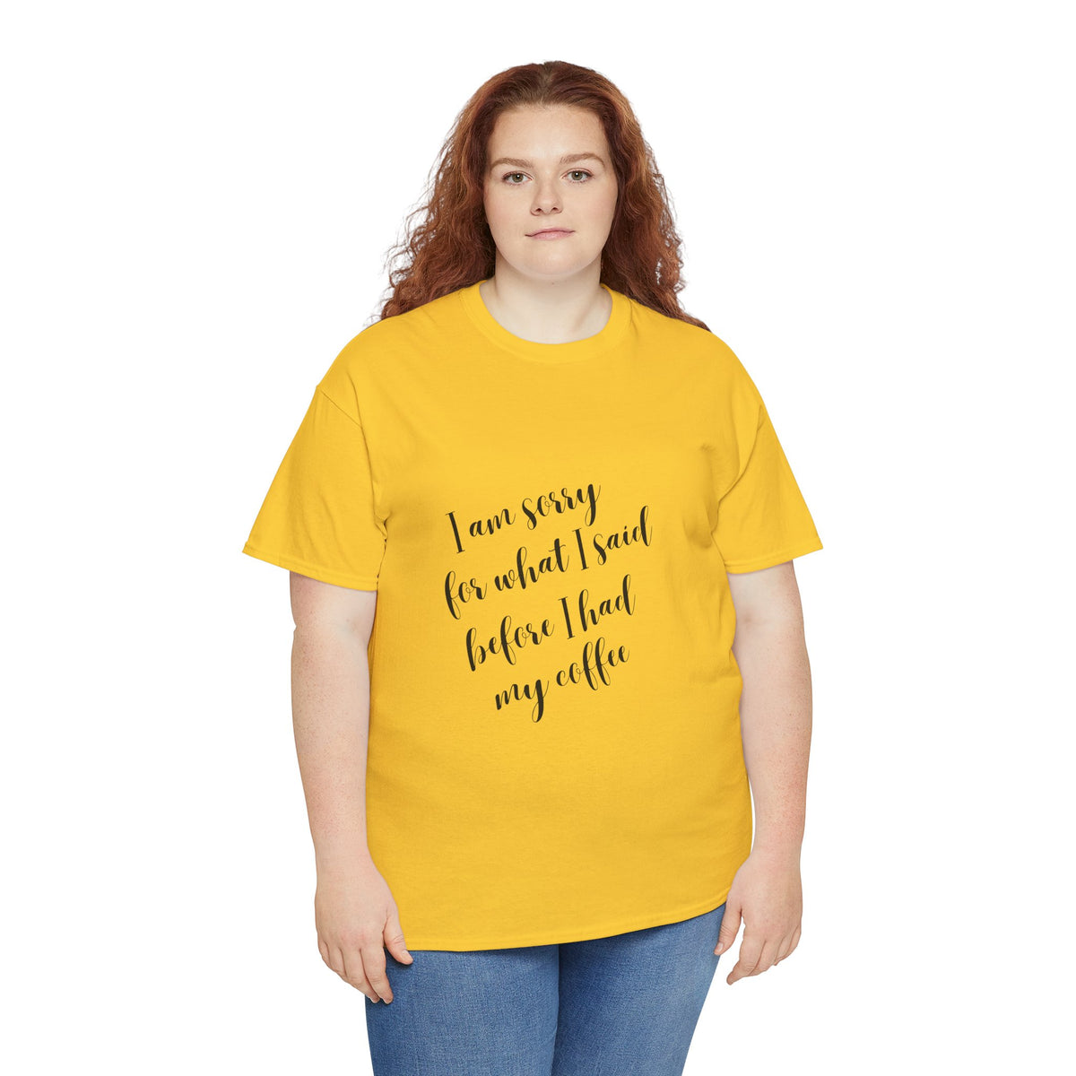 Sorry for what I said before I had my coffee - Funny - Unisex Heavy Cotton Tee