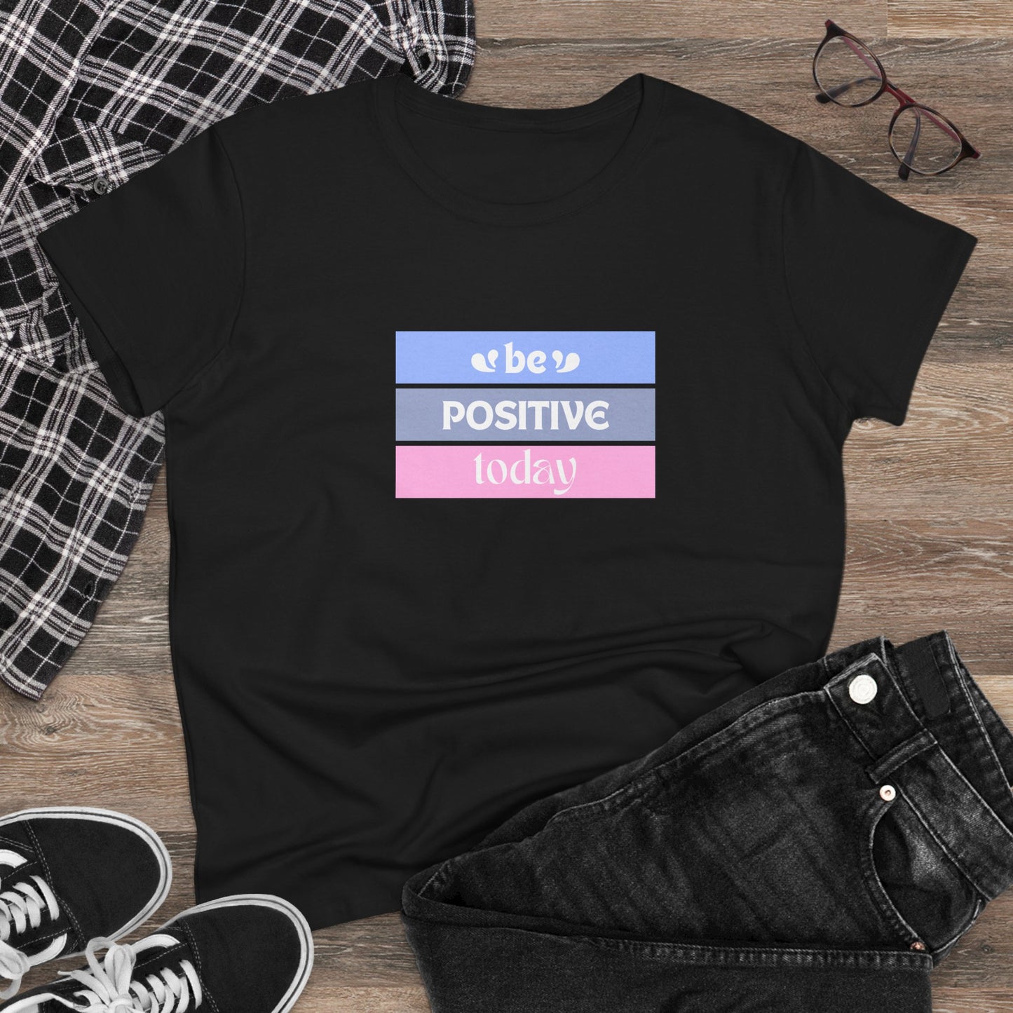 Be positive today (pastel) - Women's Midweight Cotton Tee