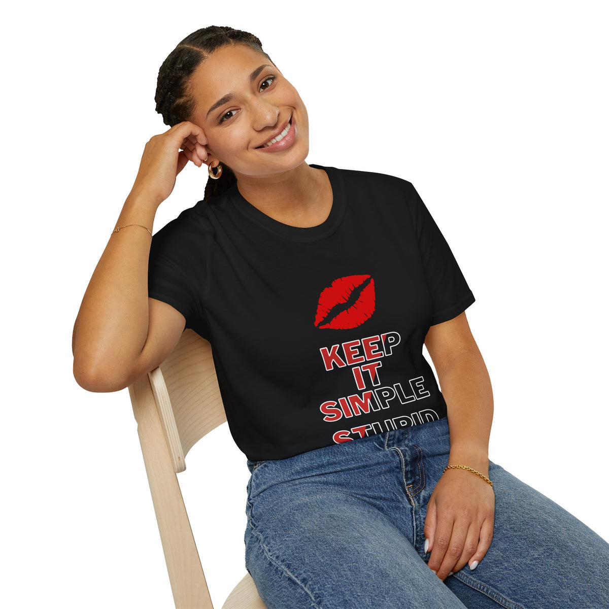 Keep It Simple Stupid KISS - Funny - Unisex Softstyle T-Shirt