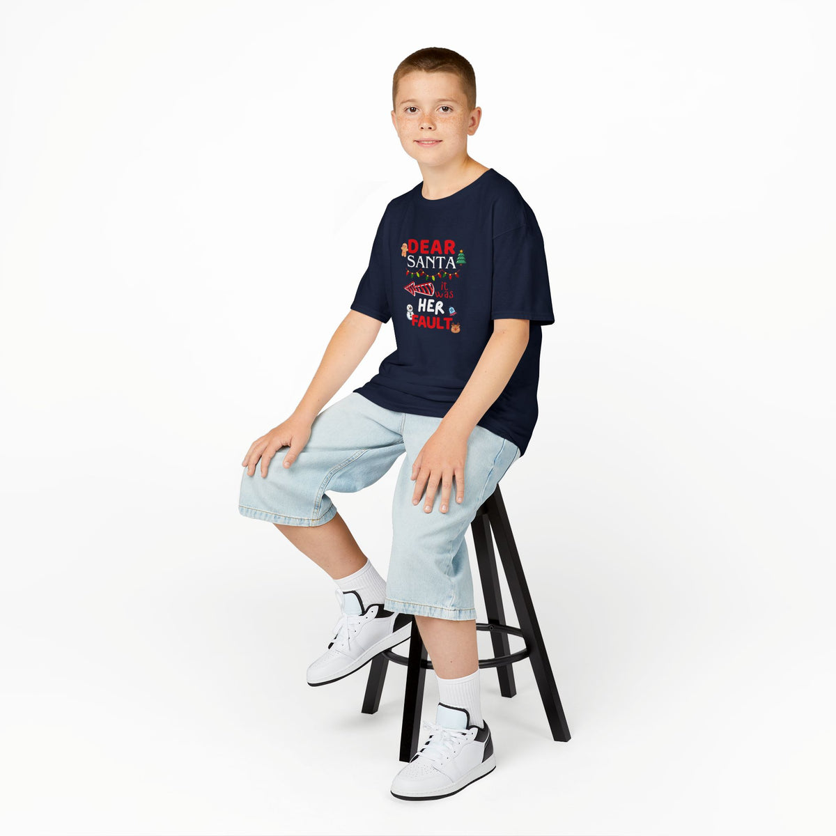 Dear Santa, it was Her Fault - Youth/Kids Heavy Cotton Tee