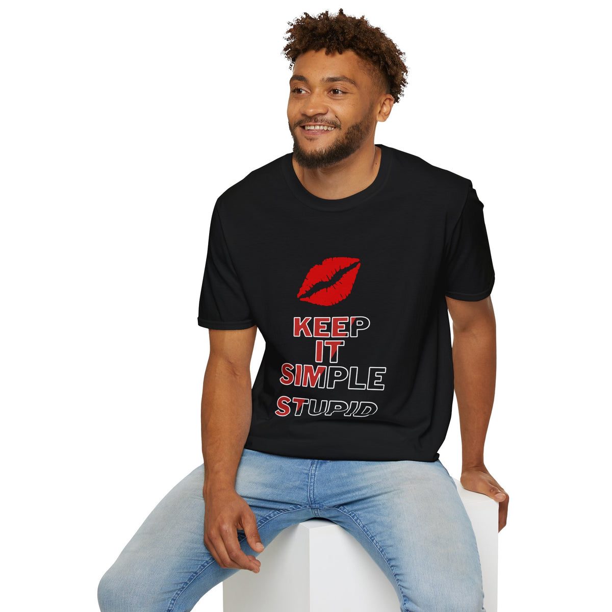 Keep It Simple Stupid KISS - Funny - Unisex Softstyle T-Shirt