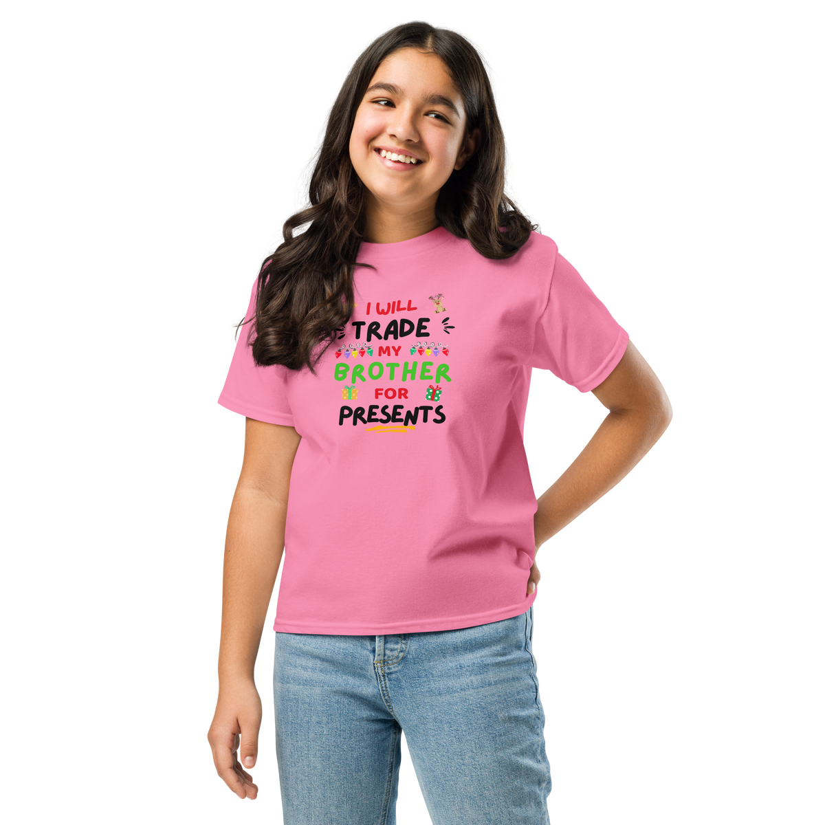 I will Trade My Brother for Presents - Christmas - Youth/Kids Heavy Cotton Tee