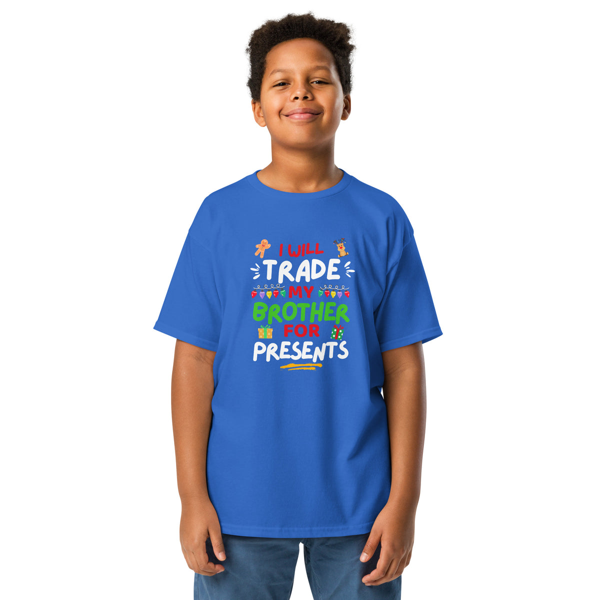 I will Trade My Brother for Presents - Christmas - Youth/Kids Heavy Cotton Tee