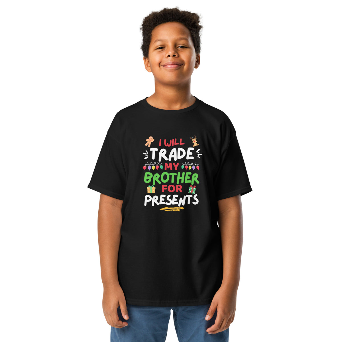 I will Trade My Brother for Presents - Christmas - Youth/Kids Heavy Cotton Tee
