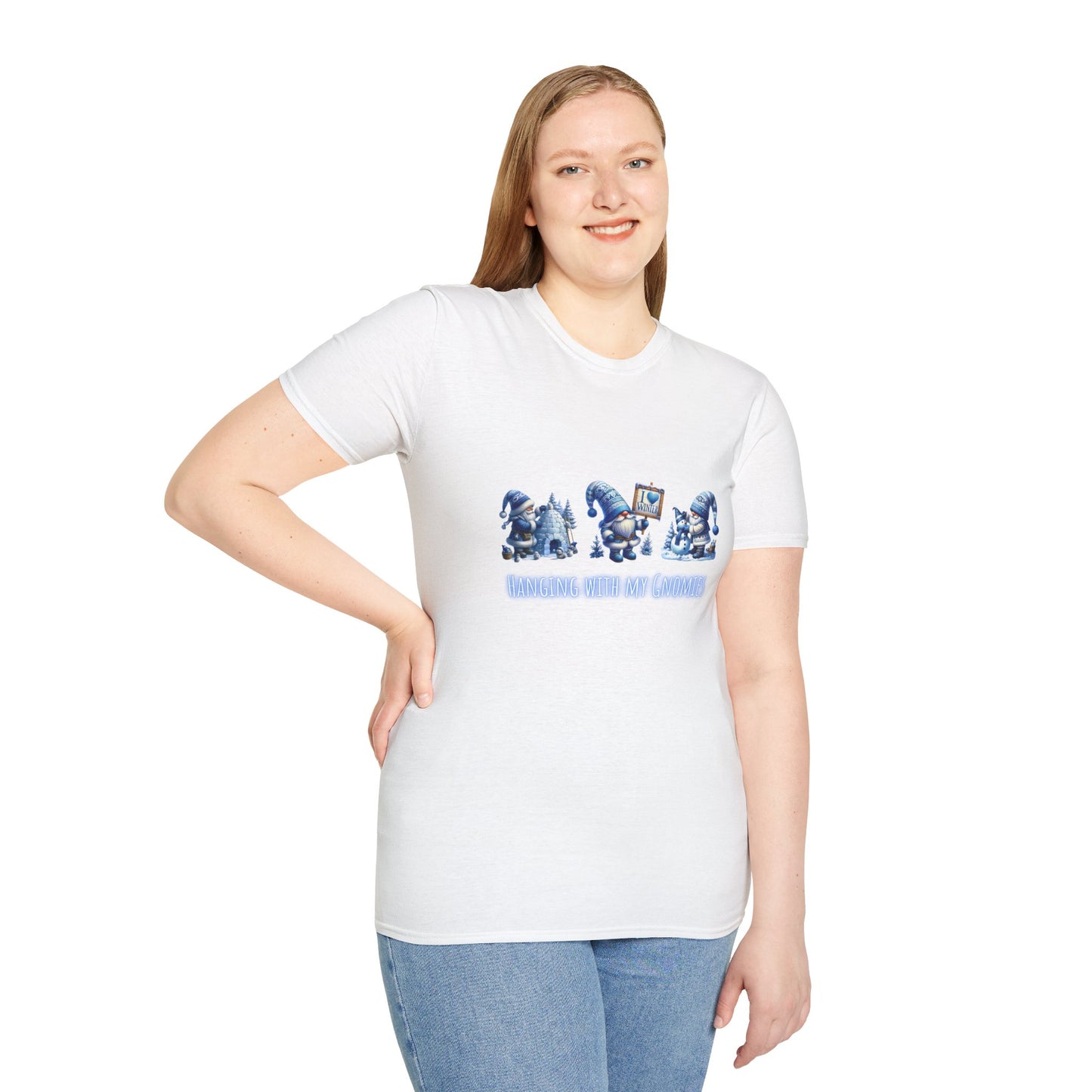 Hanging with my Gnomies - Christmas- Unisex Softstyle T-Shirt