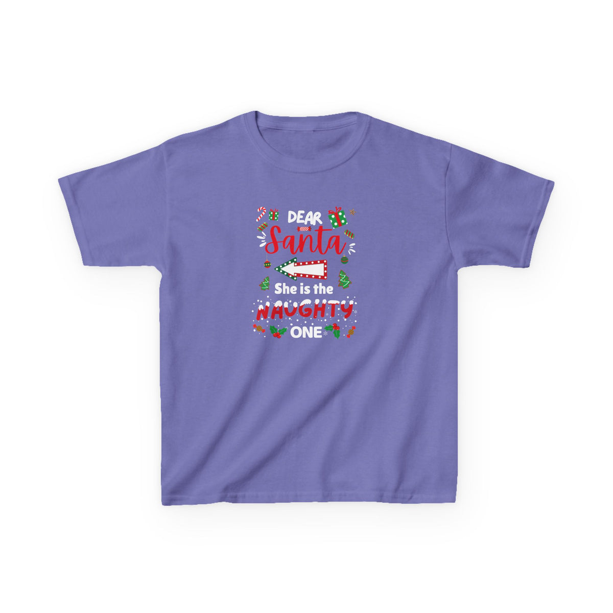 Dear Santa, She is the Naughty One - Youth/Kids Heavy Cotton Tee