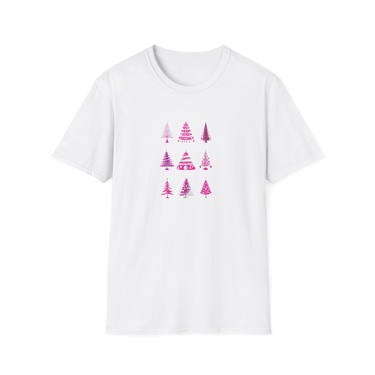 Pink Christmas Trees - Unisex Softstyle T-Shirt