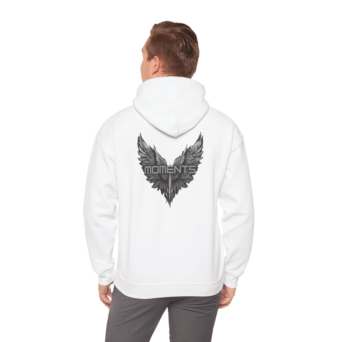 Moments (printed on back) - Statement Graphic - Unisex Heavy Blend™ Hooded Sweatshirt